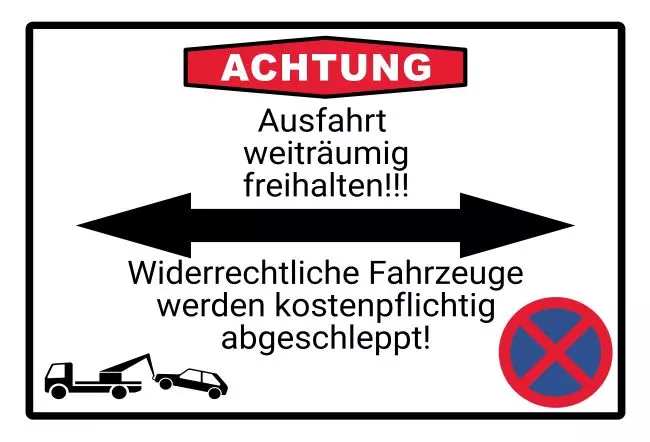 Parken verboten Schild Parken - Verkehr Achtung Ausfahrt freihalten! Bild