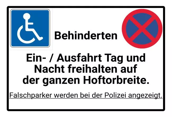 Parken verboten Schild Parken - Verkehr Aussfahrt freihalten Bild