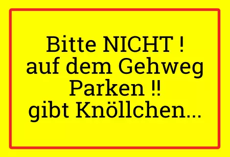 Parken verboten Schild Parken - Verkehr Bitte nicht auf dem Gehweg Parken! Bild