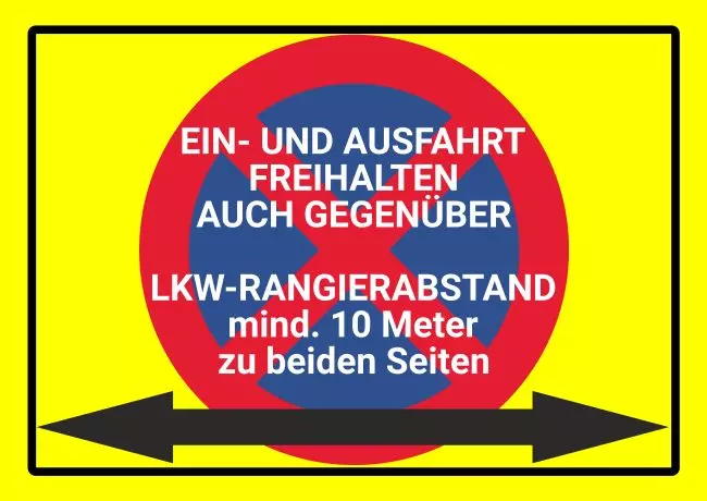 Parken verboten Schild Parken - Verkehr Ein- und Ausfahrt Bild