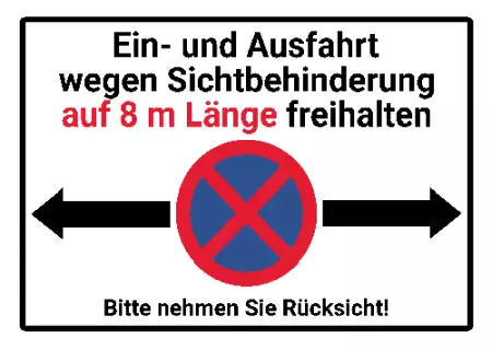 Parken verboten Schild Parken - Verkehr Ein- und Ausfahrt ... Bild