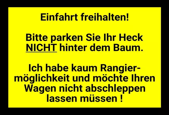 Parken verboten Schild Parken - Verkehr Einfahrt freihalten Bild