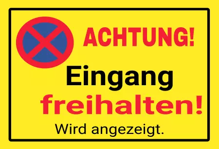 Parken verboten SchildParken - Verkehr Eingang freihalten Bild