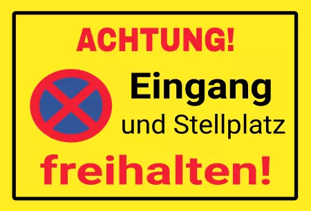 Parken verboten Schild Parken - Verkehr Eingang und Stellplatz freihalten Bild