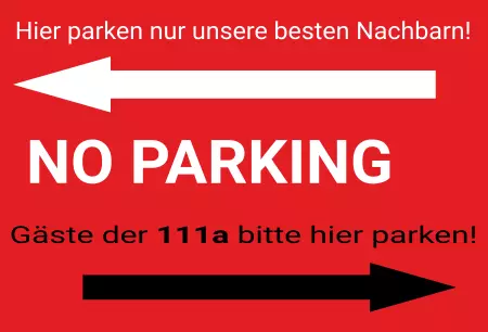 Parken verboten Schild Parken - Verkehr NO PARKING Bild