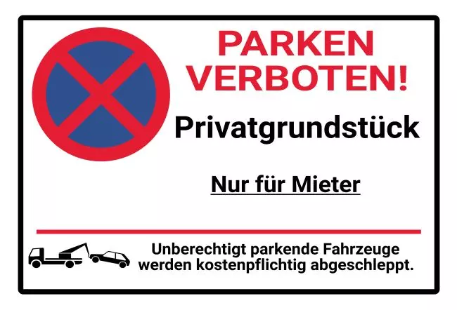 Parken verboten Schild Parken - Verkehr Parken verboten Bild