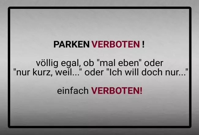 Parken verboten Schild Parken - Verkehr PARKEN VERBOTEN! Bild