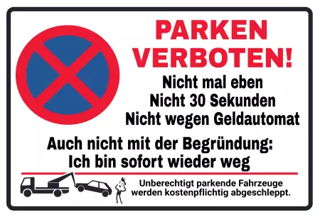 Parken verboten SchildParken - Verkehr PARKEN VERBOTEN! Bild