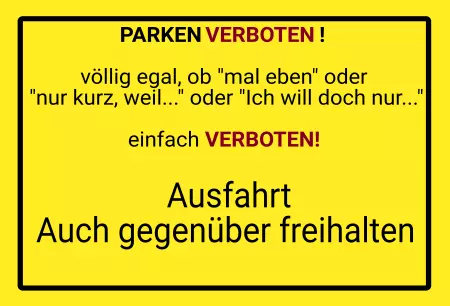 Parken verboten SchildParken - Verkehr PARKEN VERBOTEN! Bild