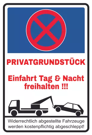 Parken verboten Schild Parken - Verkehr Privatgrundstück Bild