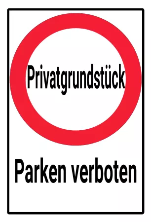 Parken verboten Schild Parken - Verkehr Privatgrundstück Bild