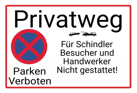 Parken verboten Schild Parken - Verkehr Privatweg Bild