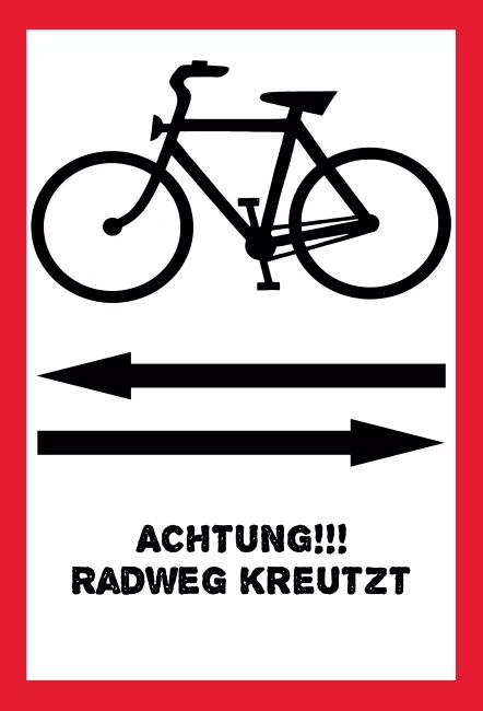 Parken verboten Schild Parken - Verkehr Radweg kreuzt Bild