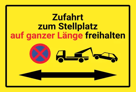 Parken verboten SchildParken - Verkehr Zufahrt auf ganzer Länge freihalten Bild